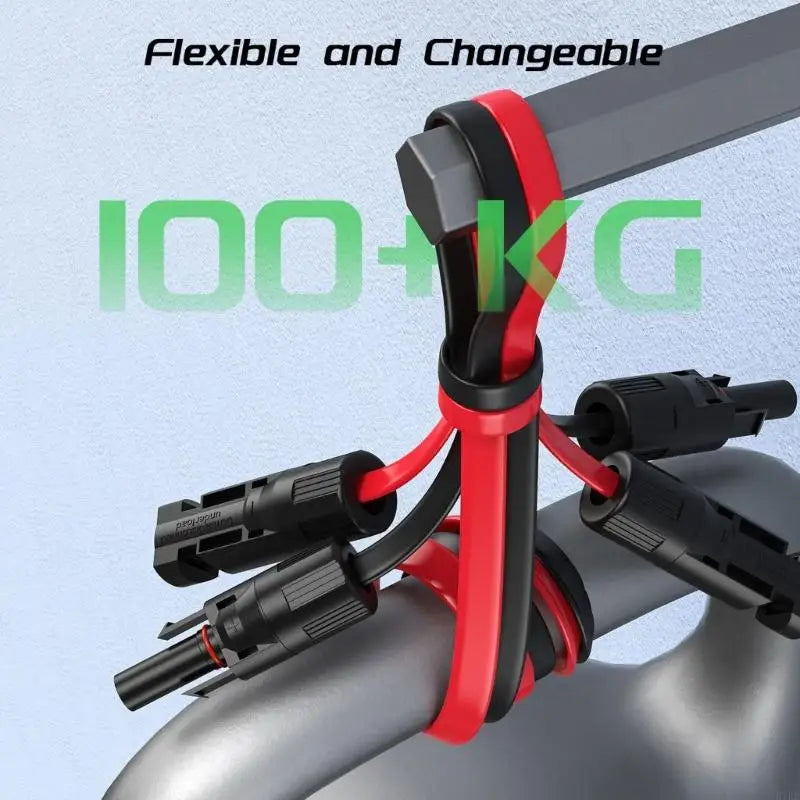 Solar Extension Cable Set with Flat 2-Wire Cable, 42 Connector Wire for Roof Array Wiring and Outdoor Link Use Daily K1KF Quake