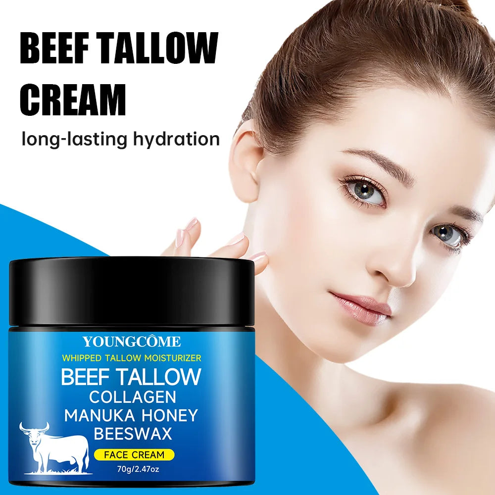 Tallow Face Cream Raw Honayolive Oil Anti Aging Face Cream Wrinkle Remover Collagenr Smooth Wrinkle Moisturizing Firming Quake