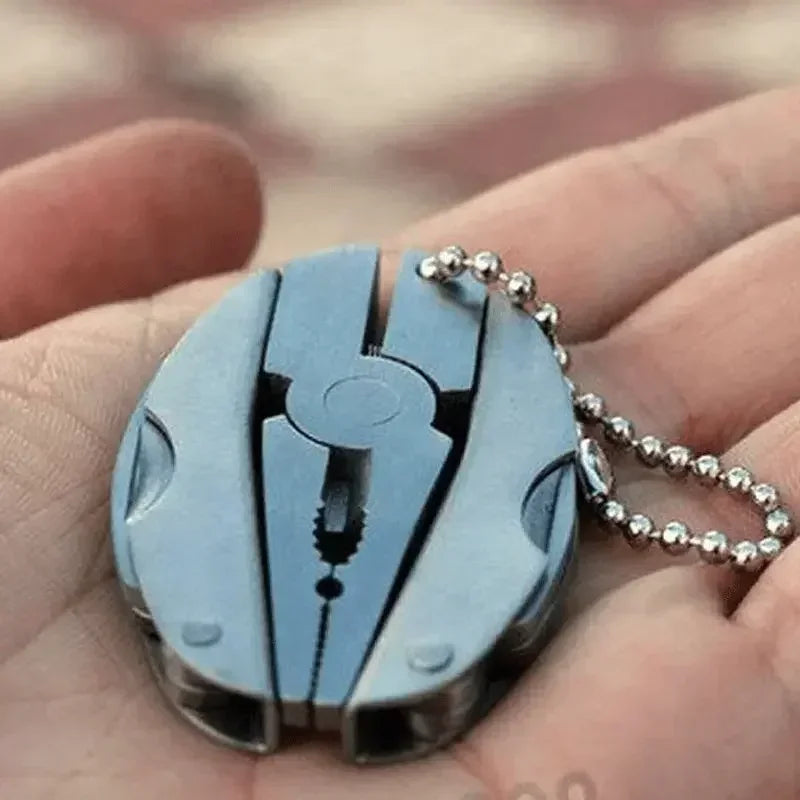 Screwdriver - Perfect Portable Pliers Knife Keychain for Outdoor Use! Stainless Steel Multi-Tool Quake M411 Silver
