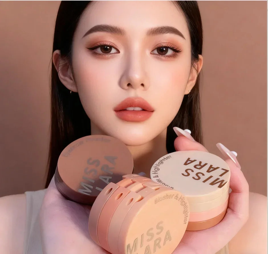 Miss Lara Three-Layer High-Gloss Blush Pearlescent Matte Bright Crystal Student Daily Affordable Multi-Function Makeup Quake