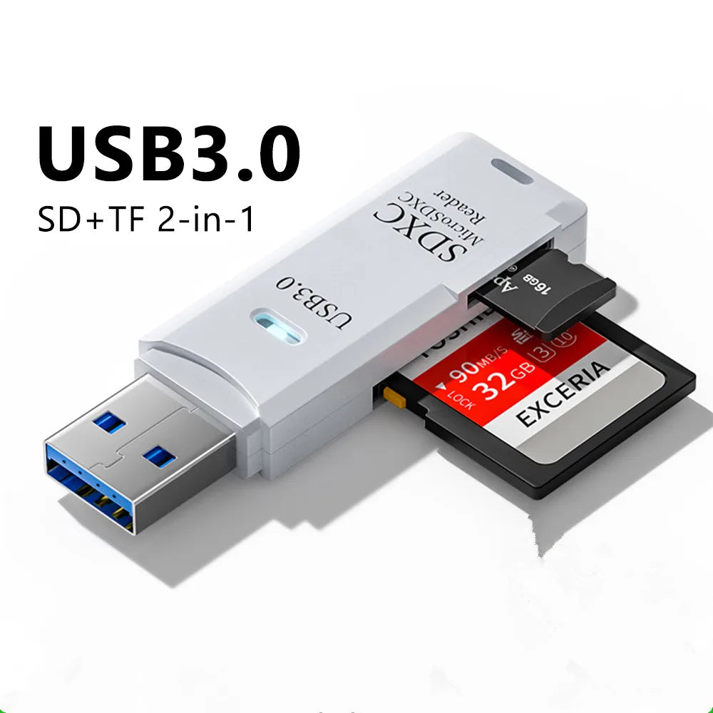 USB 3.0 Card Reader SD TF Card Memory Card Reader 2 IN 1 High Speed Smart Cardreader Adapter For PC Laptop Accessories Quake