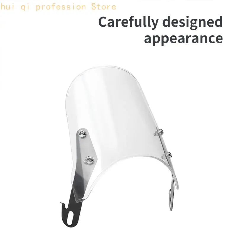 Motorcycle Windshield Universal Fitment for 4-7inch Headlights Heavy Duty ABS Metal Frame Enhanced Visibility Guard H8WE Quake