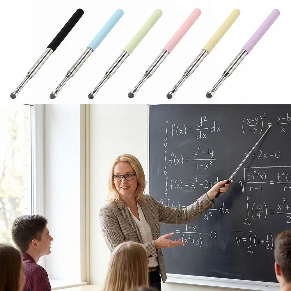 Simple 66cm Stylus Pen Five Sections Retractable Digital Pen Macaron Color Teaching Pointer Students Quake