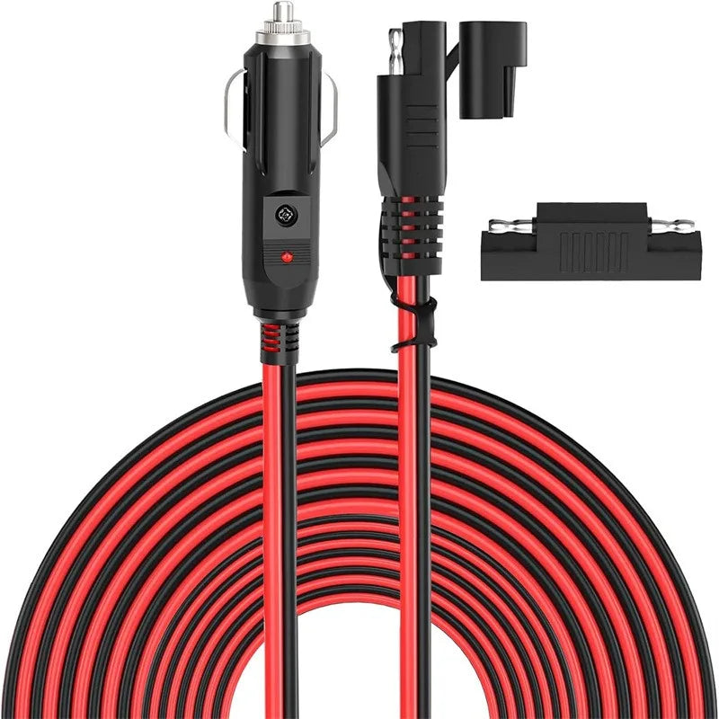SAE to Cigarette Lighter Quick Connect Cable 12AWG Heavy Duty Battery Power Extension Cord for Automotive RV Motorcycle Quake