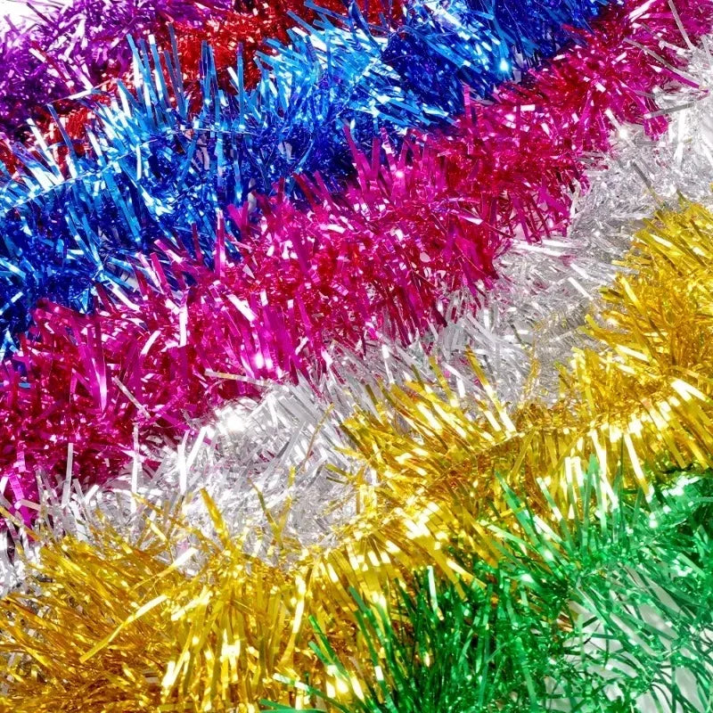 1.5M Colorful Strips for Christmas Tree Decoration Ribbon Garland Ornaments Christmas Bar Tops Wedding Party Decoration Supplies Quake