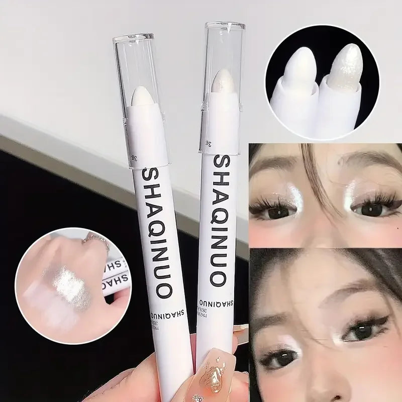 Highlighter Gloss Eyeshadow Pencil Double End Beads Bright Flash Eyeshadow Stick Anti Sweat Long High Color Eyeshadow Makeup Quake