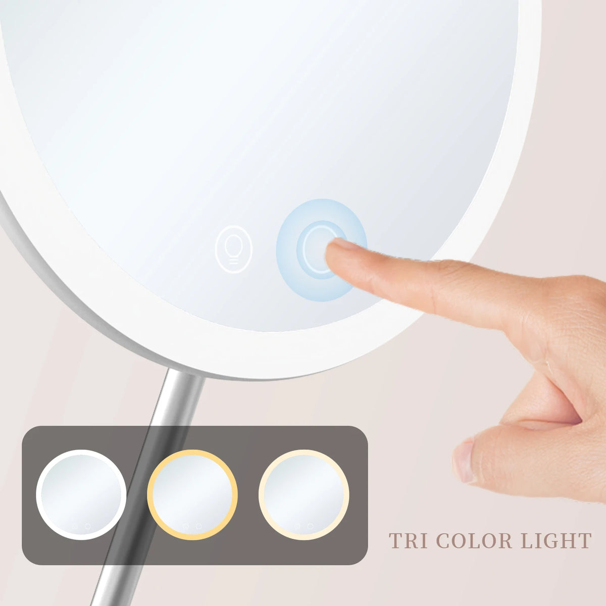 LED Makeup Mirror 3 Color Light Adjustment Light Up at a Touch Ultra Long Endurance Folding portable travel makeup mirror Quake