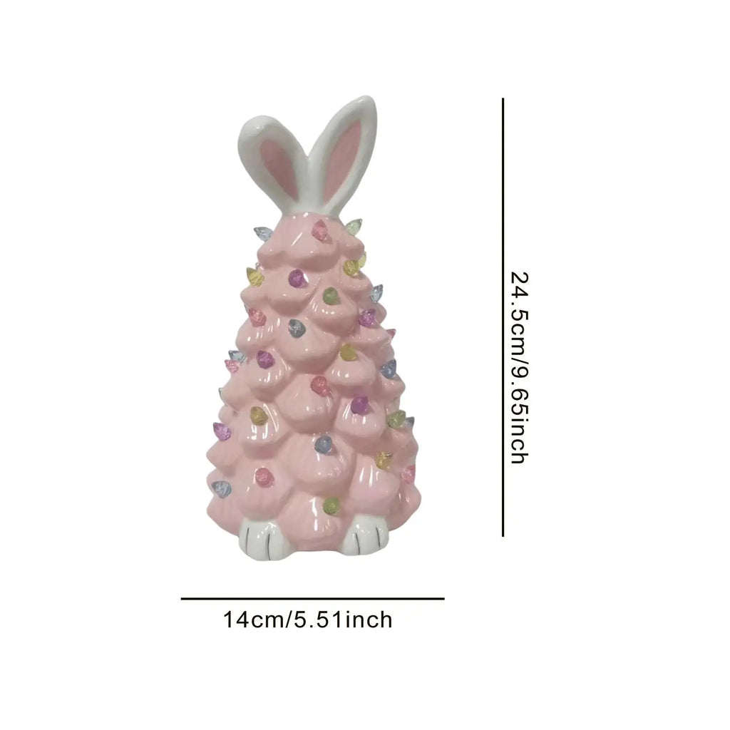 Lighted Bunny Easter Decoration Easter Ornament for Desk Beside Table Living Room Shelves NightStand Bedroom Mantle Countertop Quake