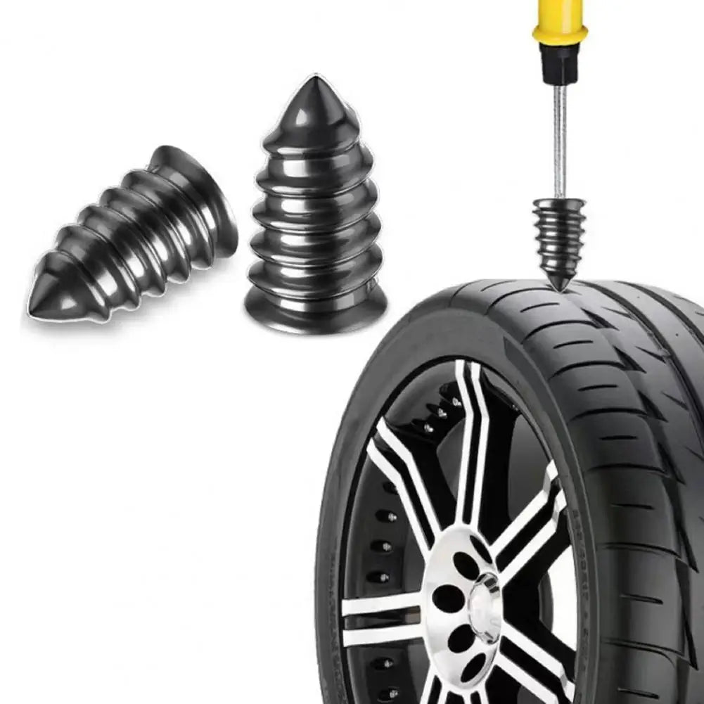40/50/60Pcs Tire Repair Rubber Nails Kit Screw-in Tire Repair Nails Car Motorcycle Truck Vacuum Tires Puncture Repair Screws Quake