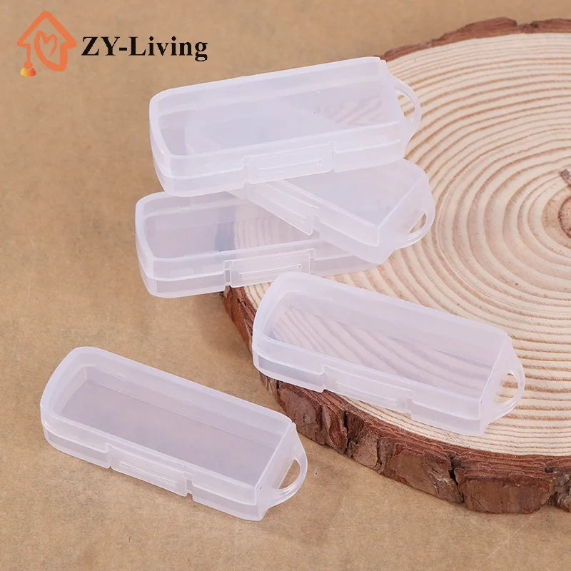 -5 PCS Transparent PC USB Flash Drive Cases Contemporary Style Storage Boxes With Lids For OTG Rotating Drives Quake