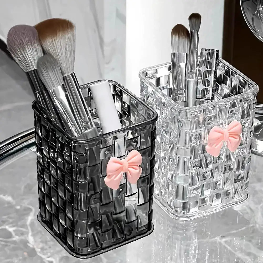 Clear Acrylic Makeup Brushes Storage Box Desk Cosmetic Organizer Lipstick Storage Nail Polish Display Stand Rack Jewelry Case Quake