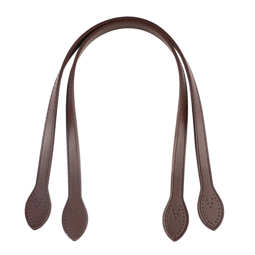 2Pcs Portable PU Leather Shoulder Bag Strap Replacement Core Stitching Bag Belt Detachable Handbag Band Handle Bag Accessories Quake Coffee