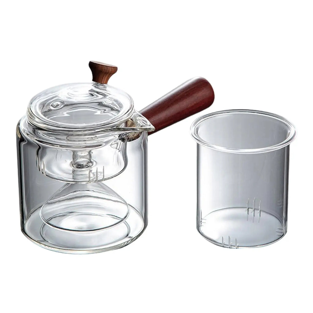 Glass Teapot for Steaming and Cooking Stovetop Water Pot Tea Kettle for Office Quake Clear