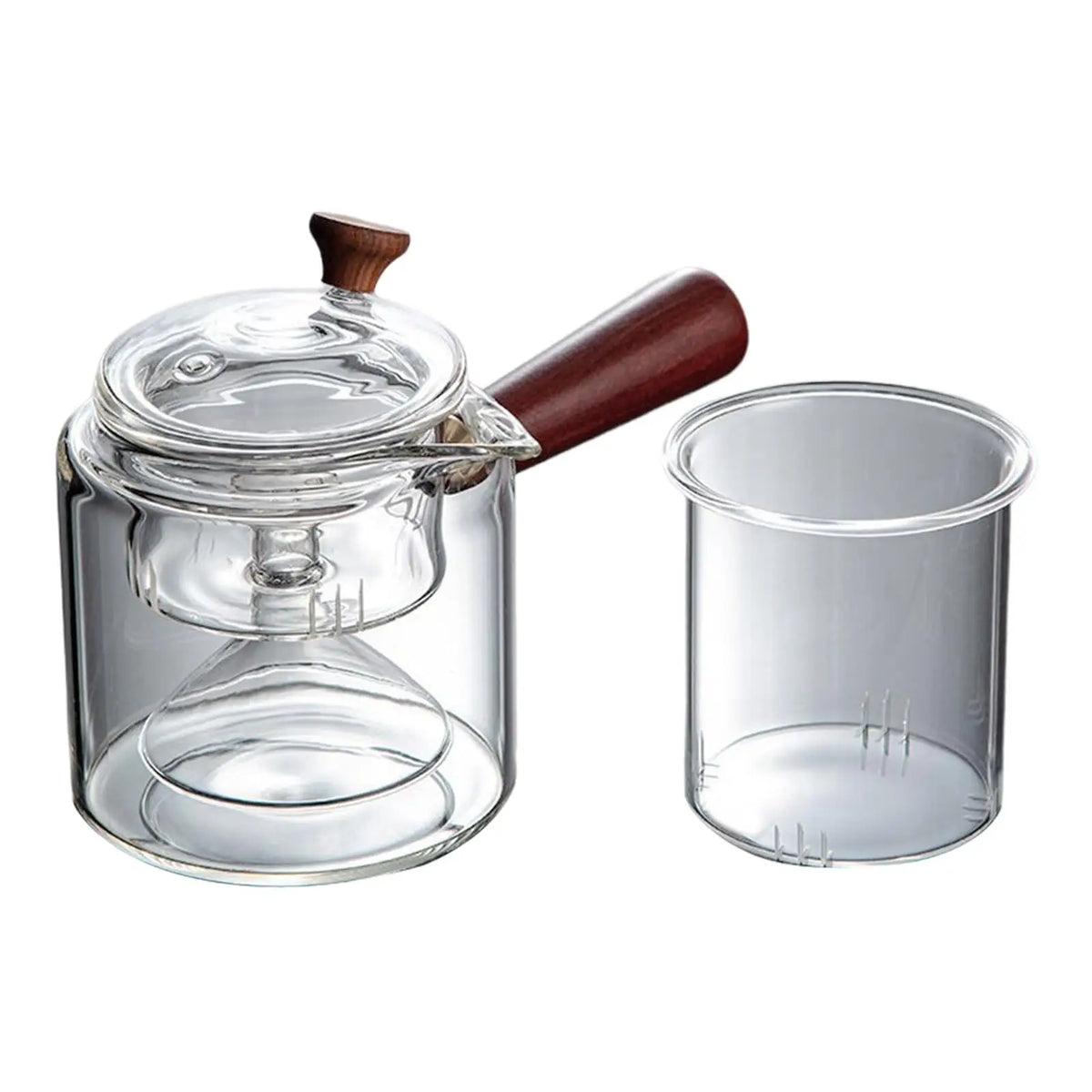 Glass Teapot for Steaming and Cooking Stovetop Water Pot Tea Kettle for Office Quake Clear