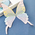 3D Embroidered Butterfly Collar Lace Fabric DIY Appliques Mesh Sew On Wedding Dress Lace Trim Patch Quake without Beads