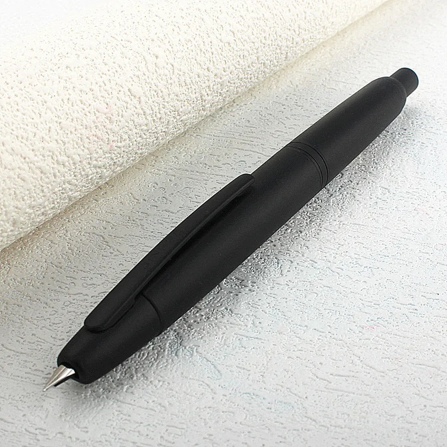 Jinhao 10 Press Fountain Pen Retractable EF Nib 0.38mm Metal Matte Black writing Ink Pen with Converter for students gifts Quake 10-3 F 0.5MM