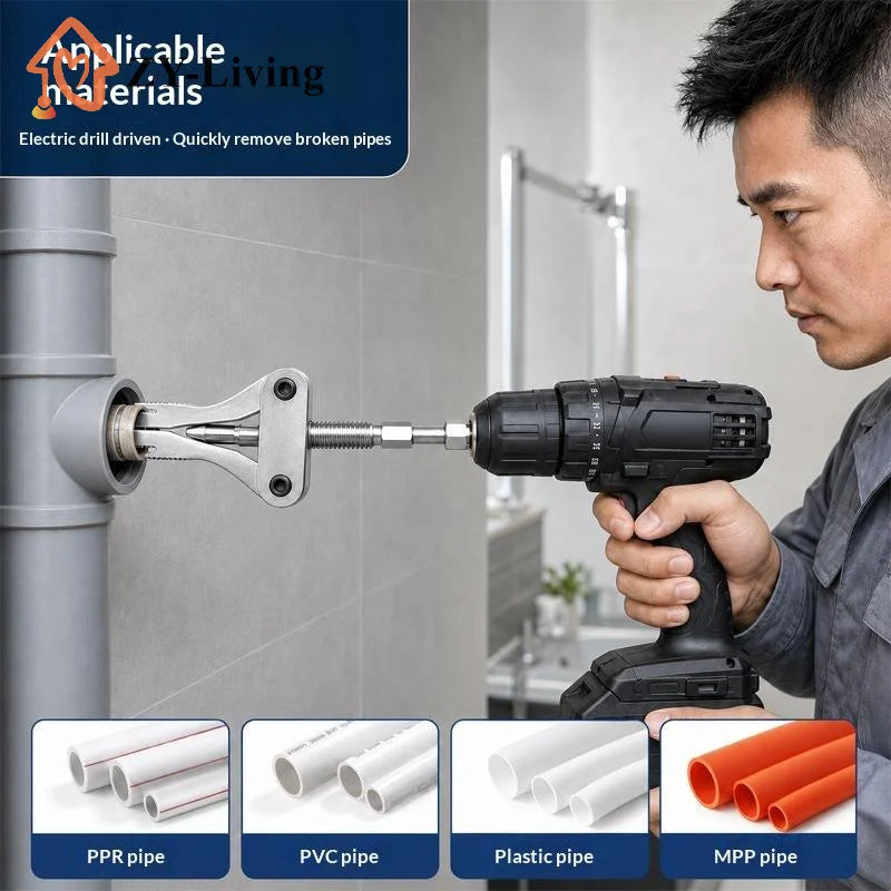 Pipe Extractor Tool Broken Thread Puller Hex Shank Power Drill For PPR PVC MPP Pipes DN20 25 32 1 2 3 4 1 Inch Quake