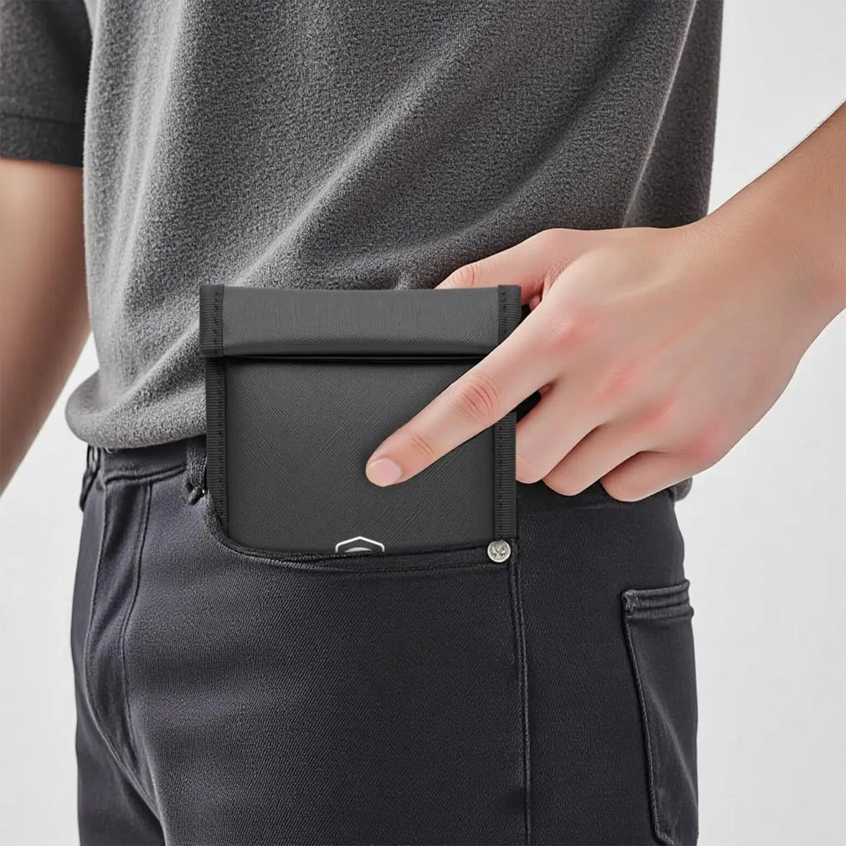 Cell Phone Signal Blocker Anti-Tracking Anti-Theft Signal Shield Sleeve Phone Pouch with Detachable Wrist Strap for Privacy Data Quake