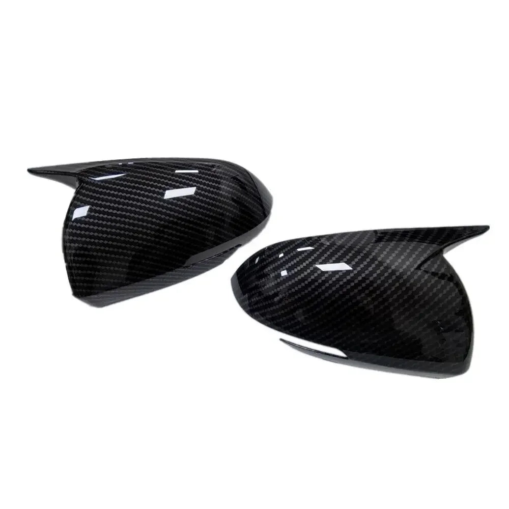 For Kia Seltos 2019-2023 Car Sticker Rearview Side Mirror Cover Wing Cap Exterior Door Rear View Case Trim Carbon Fiber Look Quake With Horn Carbon