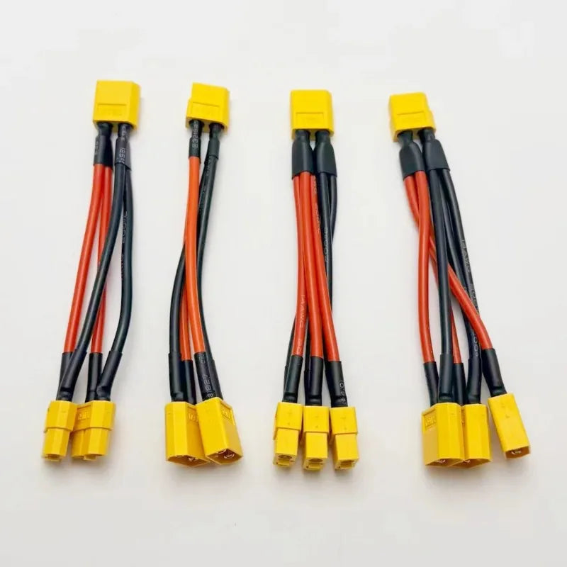 XT30/60/90 1 to 0/1/2/3 Parallel Battery Connector Male/Female Cable Dual Extension Y Splitter Silicone Wire 12AWG for RC ESC Quake