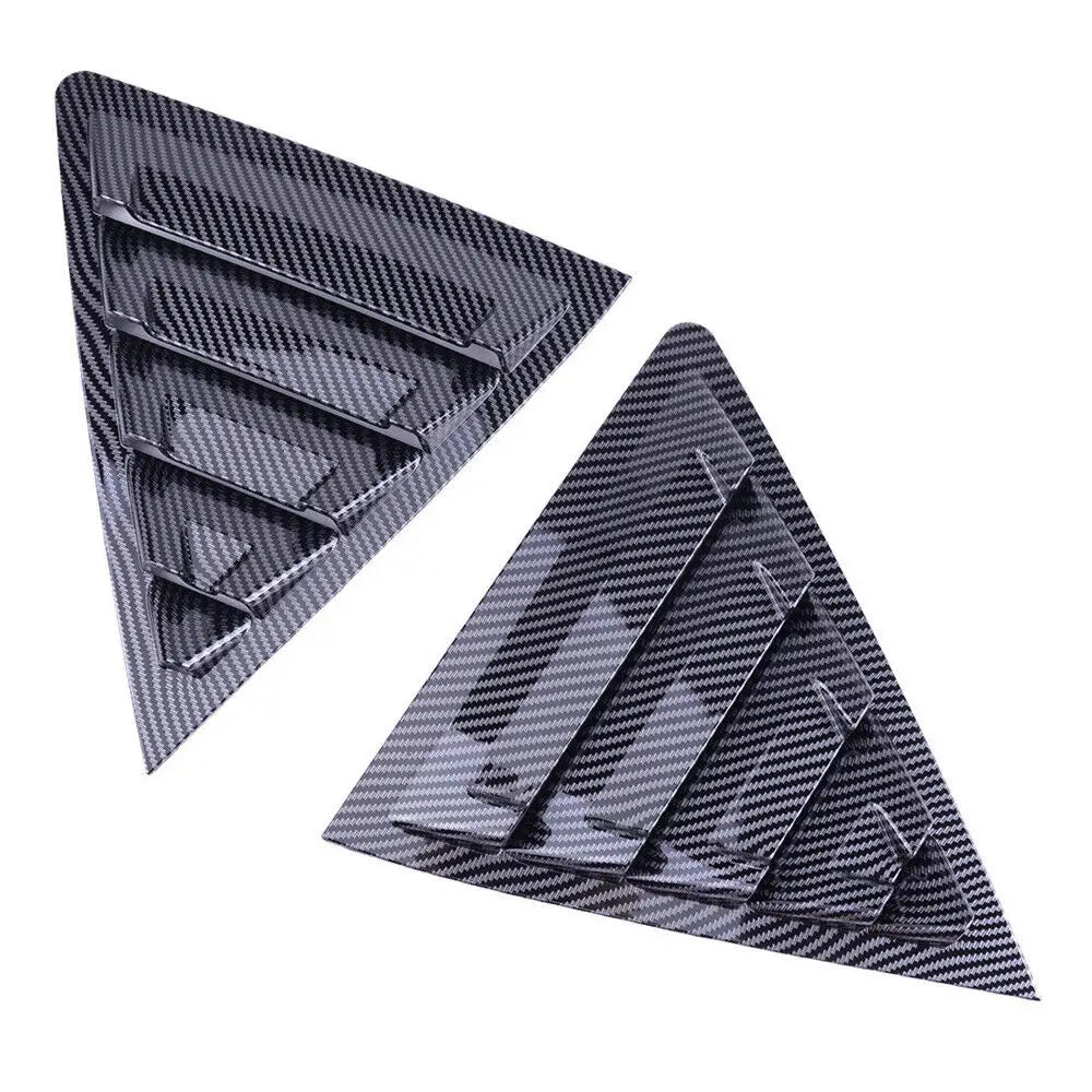 For Toyota Corolla 2014-2018 Car Rear Louver Window Side Shutter Cover Trim Sticker Vent Scoop ABS Carbon Fiber Black Auto Quake