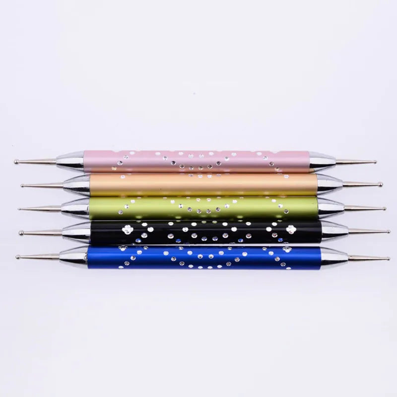3/5pcs Professional Double-Head Nail Dotting Pen Plastic Swirl Marbleizing Steel Dotting Rhinestones Manicure Tools Supplies Quake
