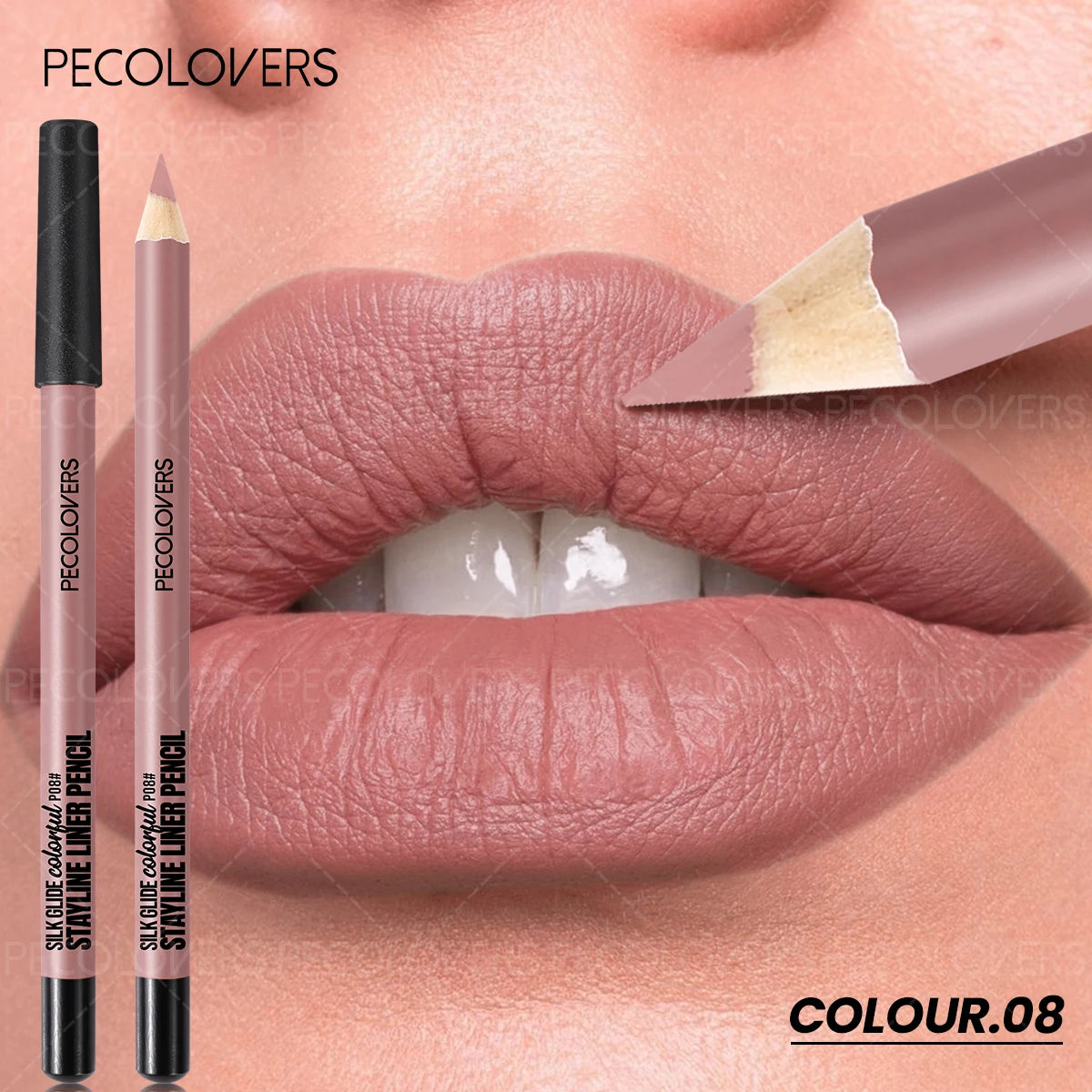 1PC Matte Lipliner, Second Back Lip Contour, Plump and Charming Lips, Non Drying, Waterproof, Lip Cosmetics, Quake 08