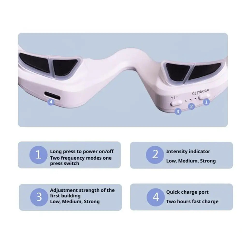 3D Eye Fatigue Relief Massager 3D Glasses Design Dark Circles Lighten Fine Lines Smooth Under Eye Care Beauty Tool Quake