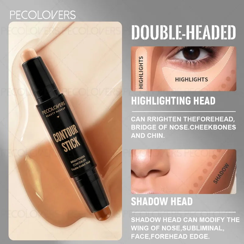 1PC Double-ended Concealer Stick, Facial Contouring Stick, Three-dimensional Face Shape, Covering Blemishes, Facial Cosmetics Quake