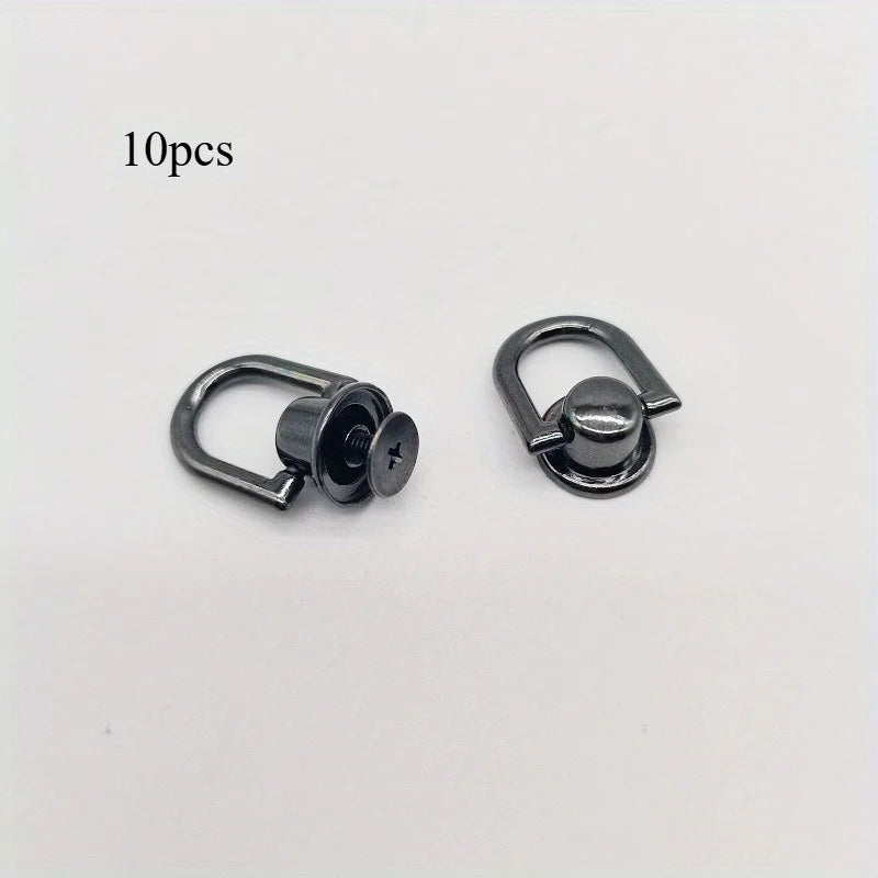 10pcs, Bag Modification Accessories, Hardware Accessories, Suitable for Bags and Phone Cases, with Screw Accessories Quake Black