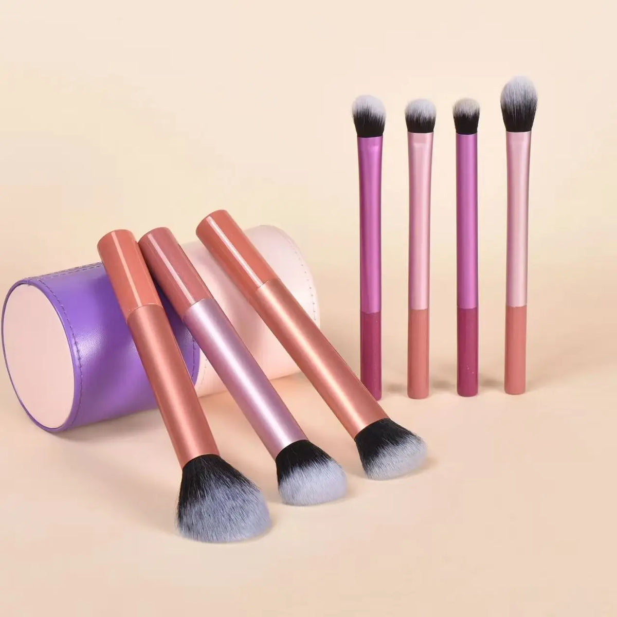 7pcs Makeup Brush Set, Nylon Bristles, Complete Beauty Kit for Beginners to Pros Quake