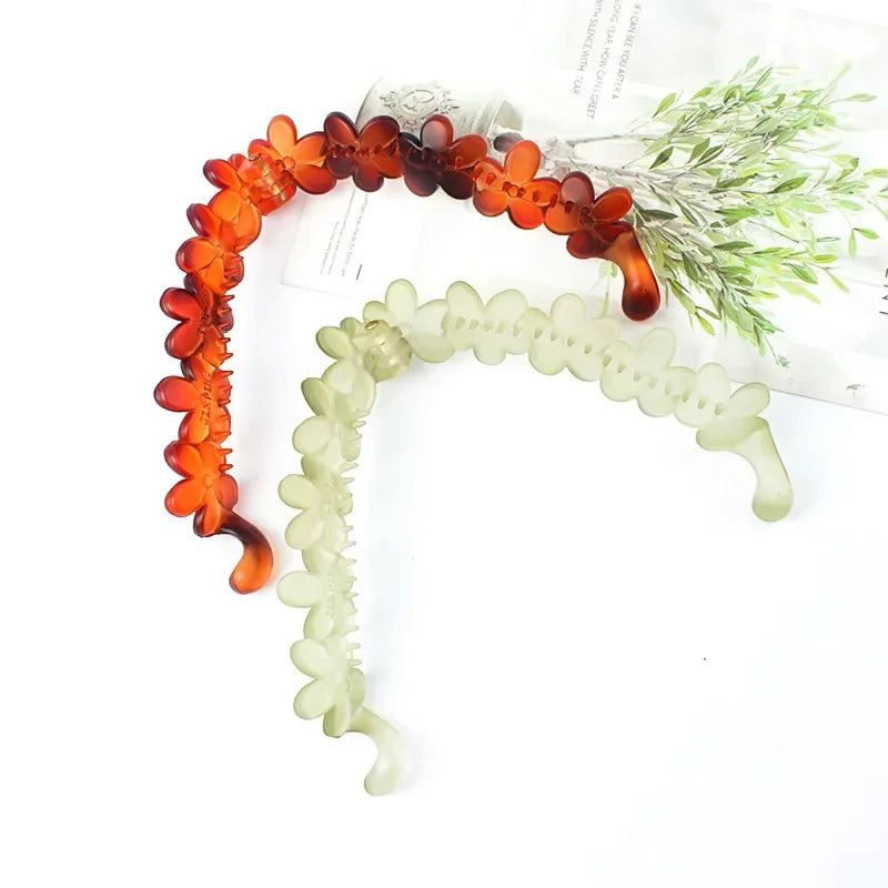 Vintage Flower Hair Claw Women Girl Banana Hairpin Ponytail Hair Clip Clamp Sweet Cute Hair Accessories Korean Styling Crab Claw Quake