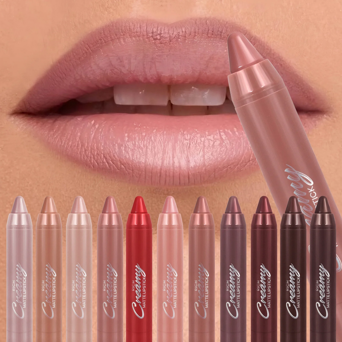 Multiple Colors Matte Lip Liner, Use As Lip Liner and Lipstick, Easy To Accurately Apply, Waterproof Long-lasting Non-stick Quake