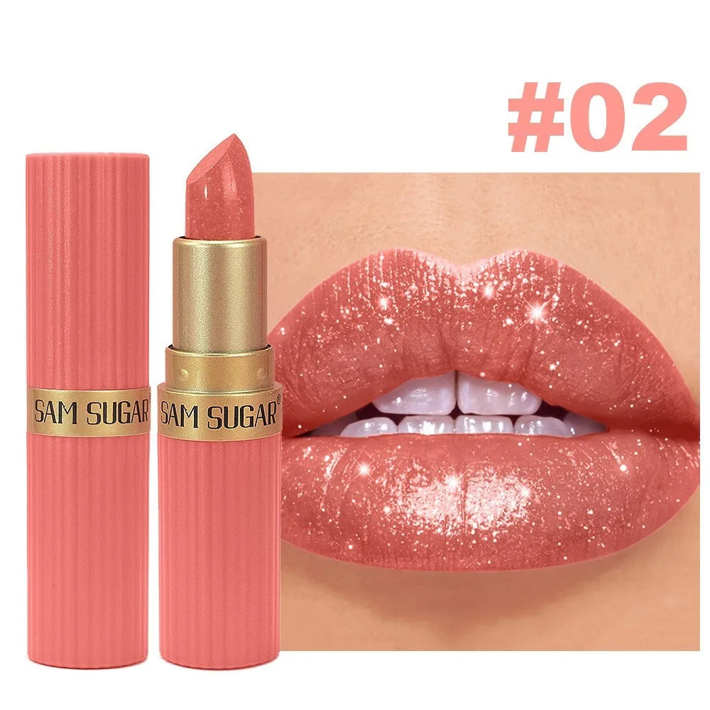 New Waterproof Glitter Lipstick Long Lasting Non-Fade Lip Gloss Chocolate Brown Lipstick Cosmetics Quake 02