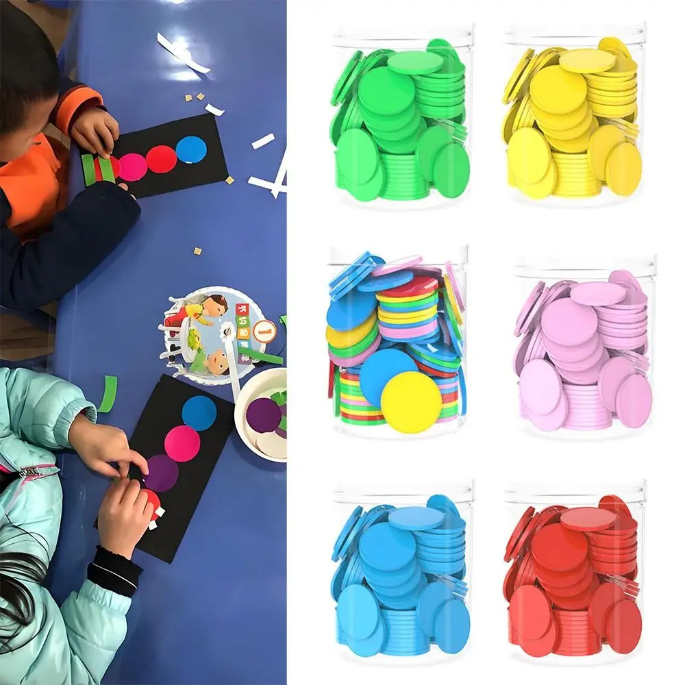 100pcs Plastic Counting Chips Addition Subtraction Operation Board Games Tokens Counting Toy Colored Round Teaching Tool Quake