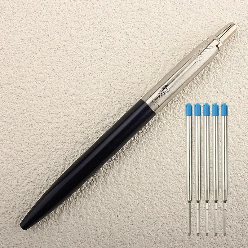 New Luxury Metal Ballpoint Pen Office Commercial Press Metal Pens Gift Automatic Ball Pens for School Quake T-5 Dark Blue