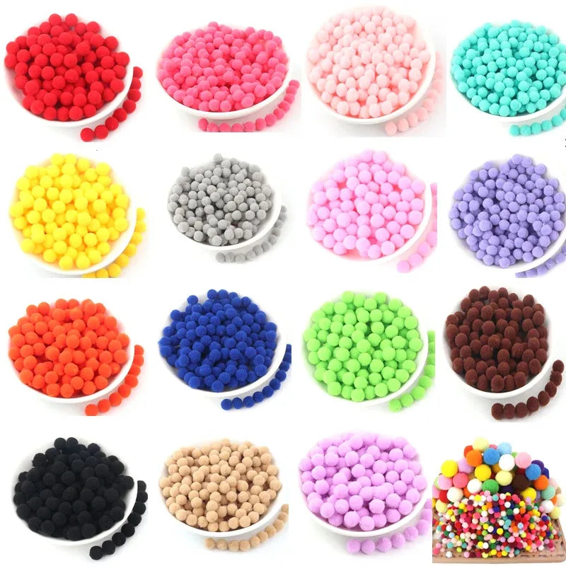 10mm 100/200/300pcs Colorful High-Elastic PomPom Balls - Cat Play Toy, Interactive Feline Enrichment & DIY Hobby Accessory Quake