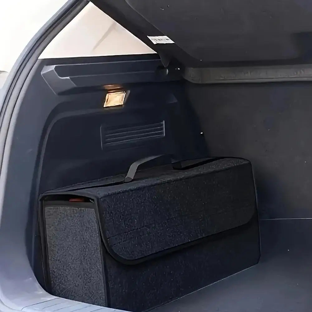 Dark Gray Car Felt Storage Box Enlarged Thickened Soft Felt Design Universal Foldable High Quality Trunk Organizer Quake