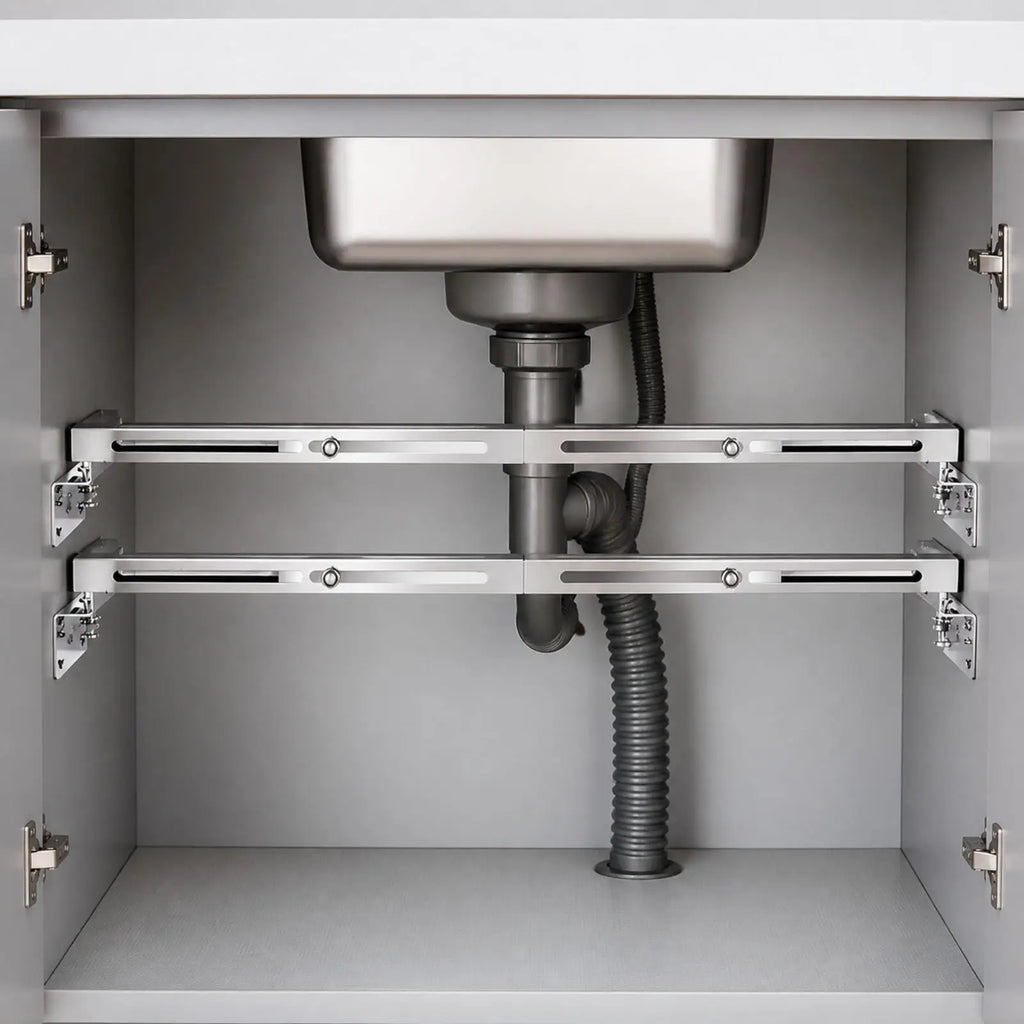 Adjustable Heavy Duty Sink Support Rod Stainless Steel Telescopic Reinforcement Bracket for Undermount Kitchen Sink Brace Quake