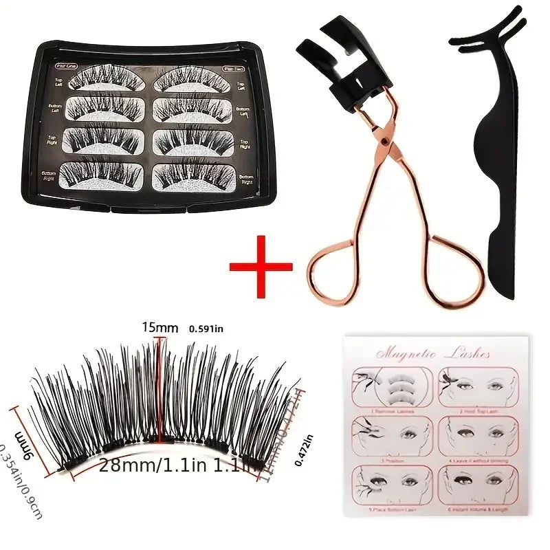 Easy-to-Apply Magnetic False Eyelashes Set:Reusable,No Glue Required-Natural Curl and Volume, Comfortable and Safe for Beginners Quake