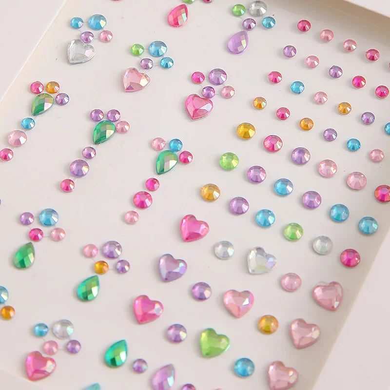 Love Star Drill Eyes Makeup Jewelry Crystal Rhinestones Tattoo Stickers DIY Face Eyes Eyebrow Tear Makeup Party Tattoo Stickers Quake