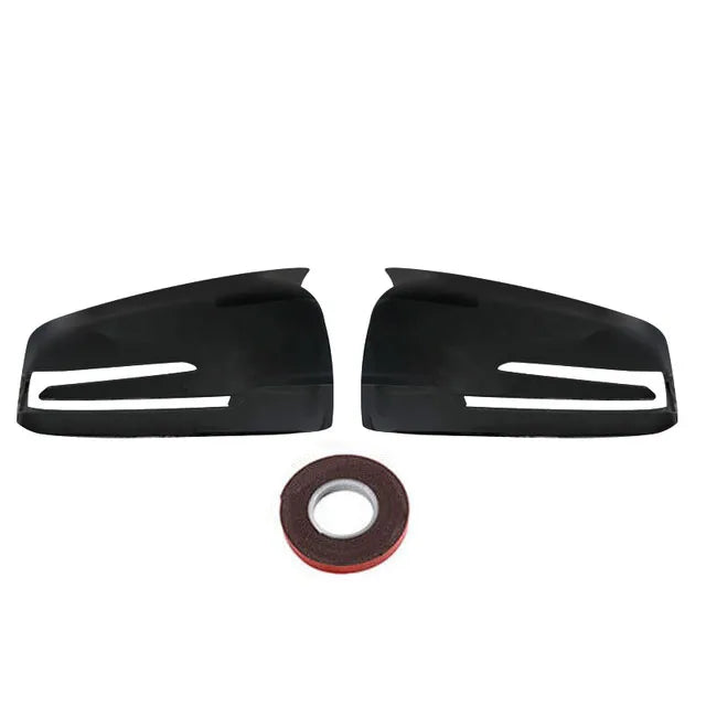 For Mercedes Benz W176 W246 W212 W204 C117 X156 X204 W221 A B C E S CLA GLA GLK Class Rearview Side Mirror Cover Wing Cap Trim Quake Gloss Black