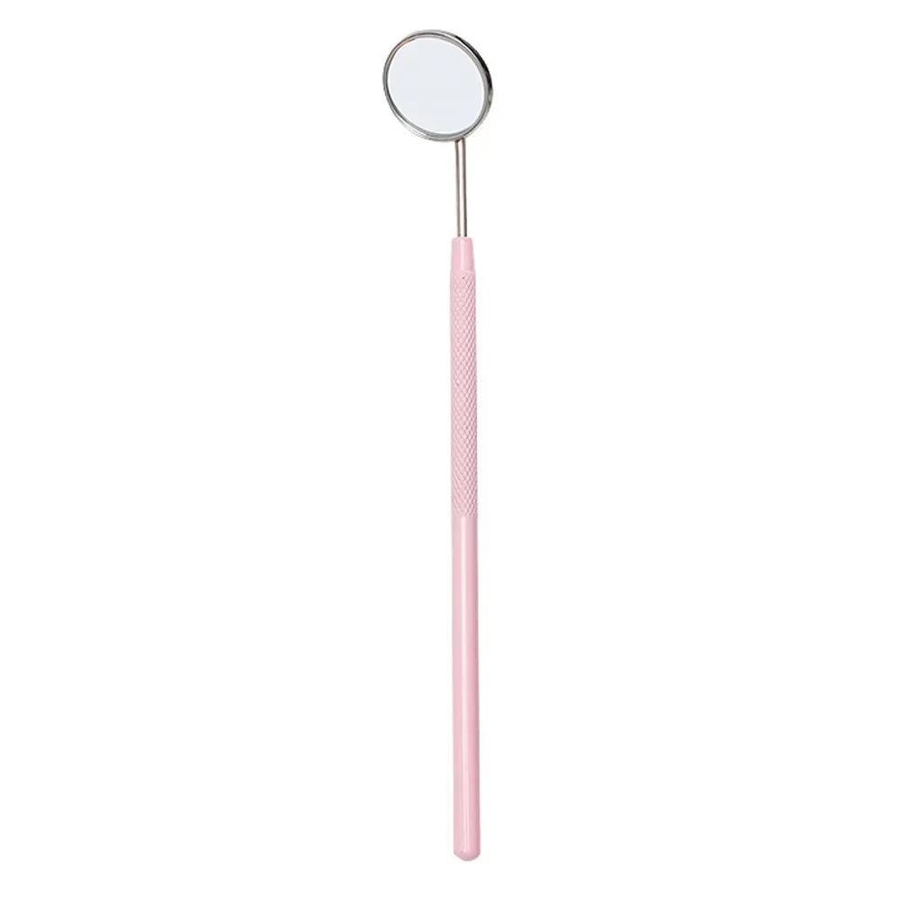 New Stainless Steel Mouth Mirror Teeth Cleaning Oral Check Dental Mirror Filling Makeup Eyelashe Extension Inspection Mirror Quake Pink Stainless Steel