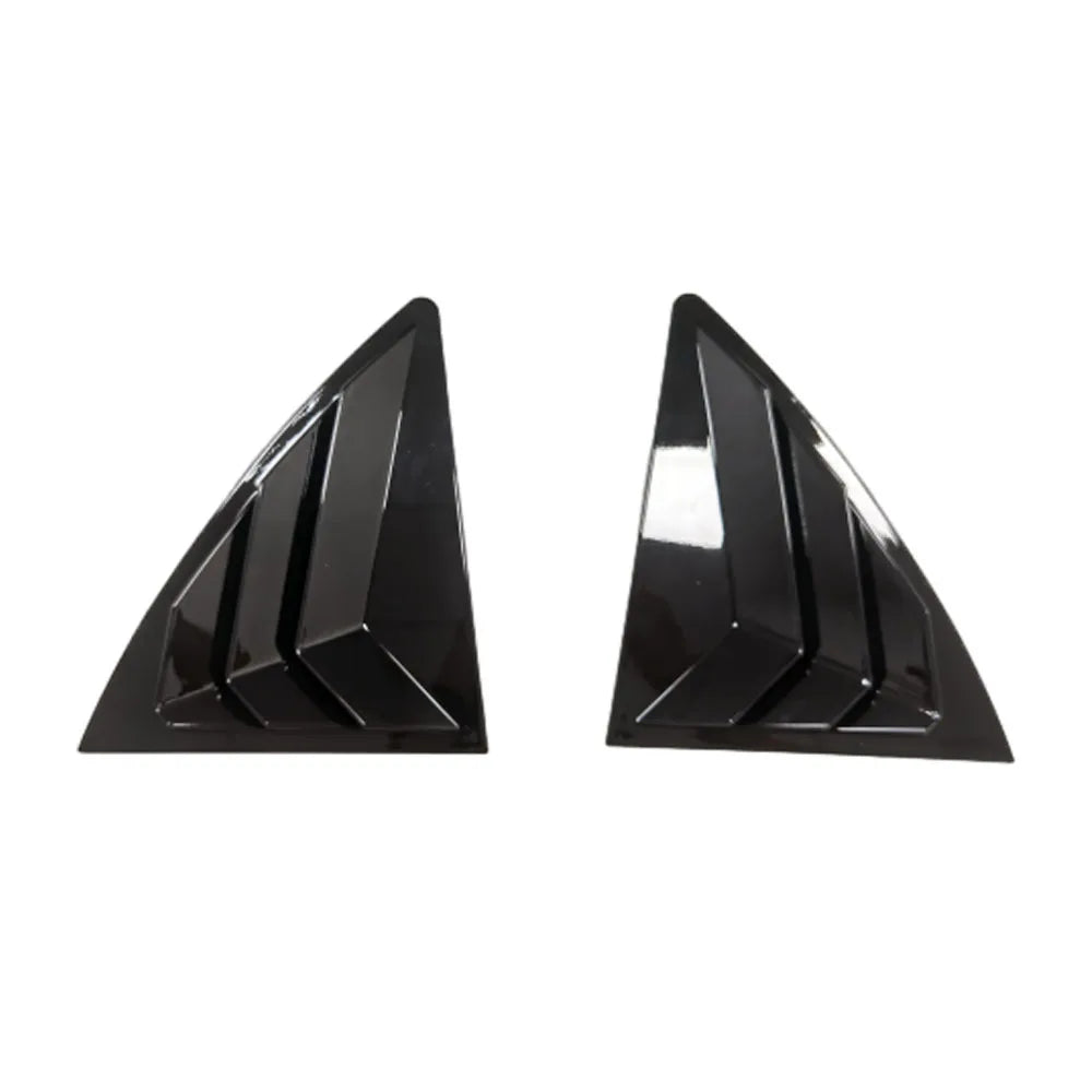 For Toyota Corolla 2007-2013 Car Rear Louver Window Side Shutter Cover Trim Sticker Vent Scoop ABS Carbon Fiber Accessories Auto Quake Gloss Black