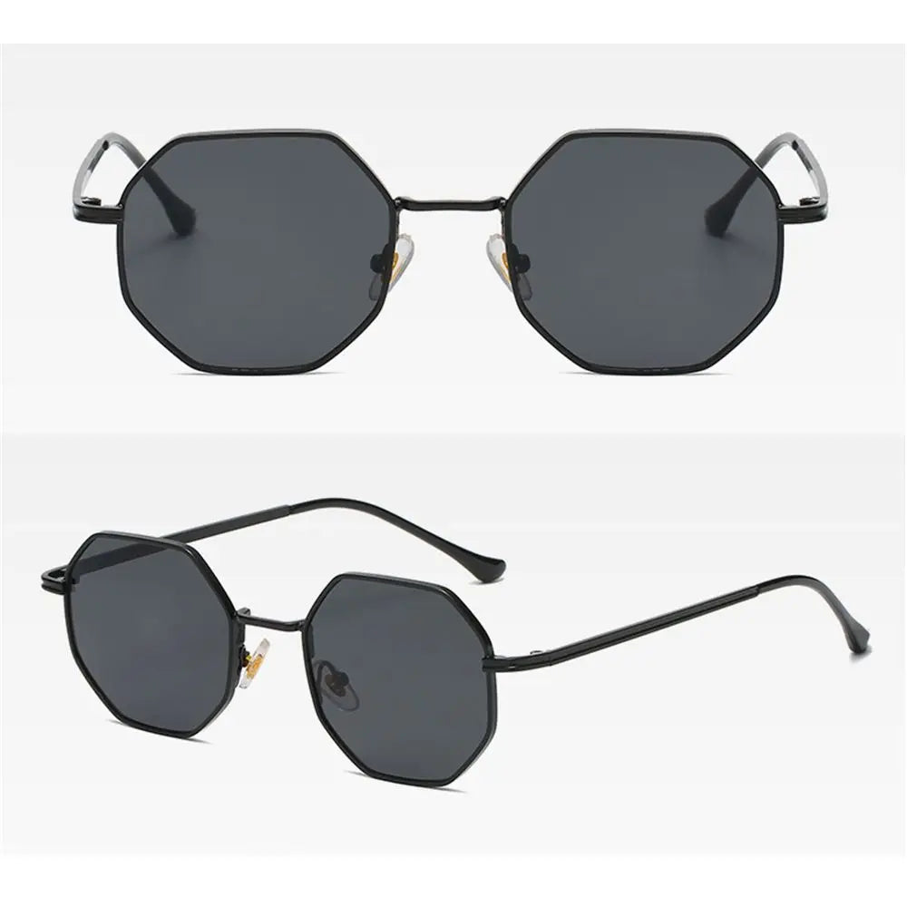 Summer UV Protection Sunglasses Fashion Polygon Sun Glasses for Women Men Trendy Classic Metal Frame Shades Eyewear Quake