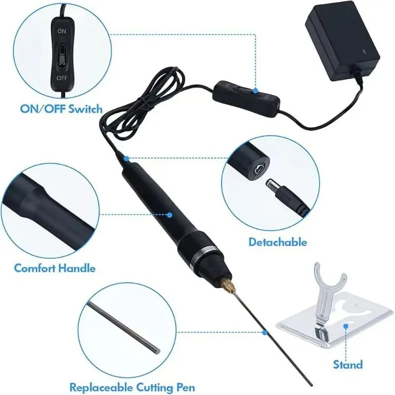 Electric Foam Cutter with Three Replaceable Heads for Polystyrene Craft DIY Model Making Professional Tool Die Cutting Machine Quake