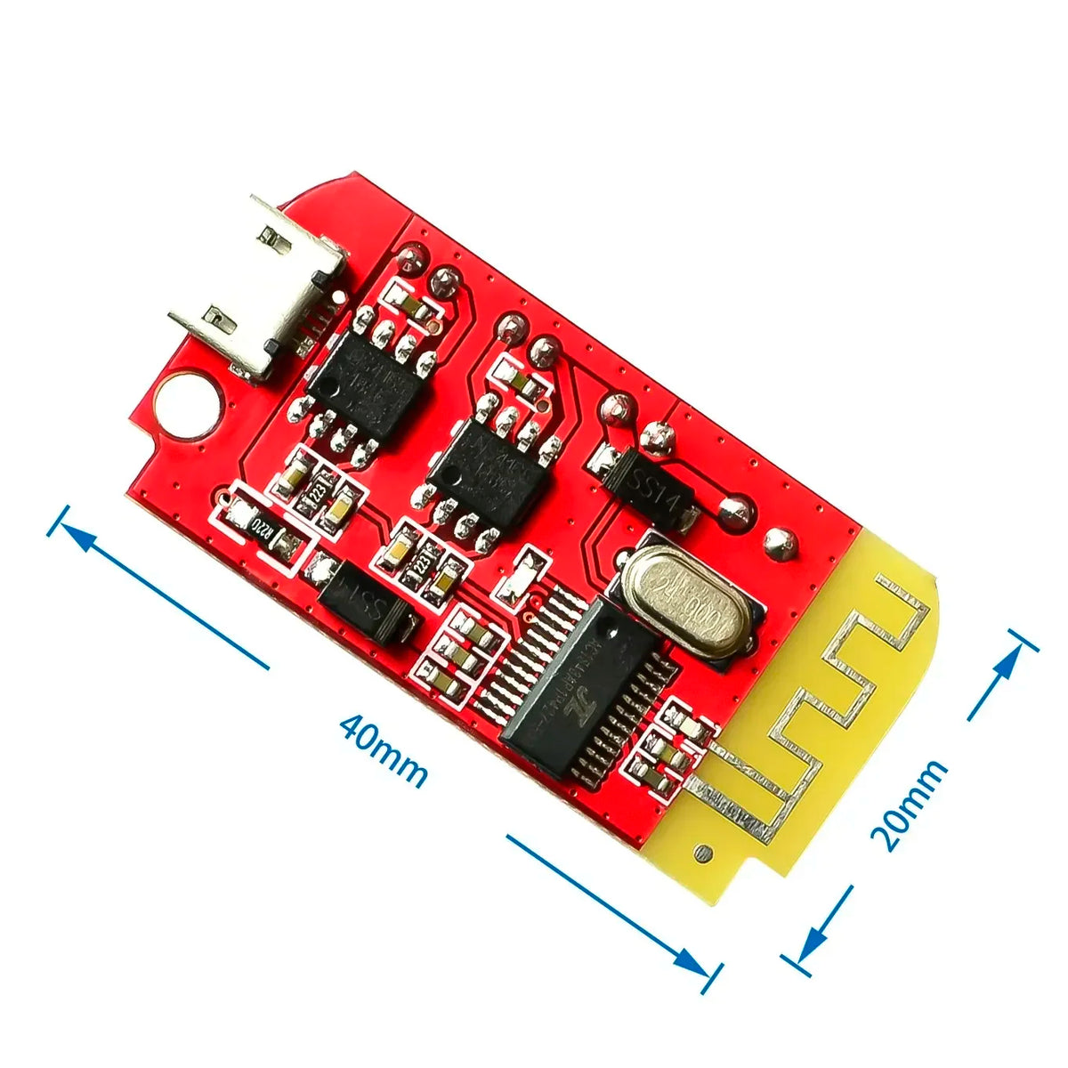 CT14- Micro 4.2 Stereo Bluetooth Power Amplifier Board Module 5VF 5W+5W Mini with Charging Port for Refitting Idle Quake