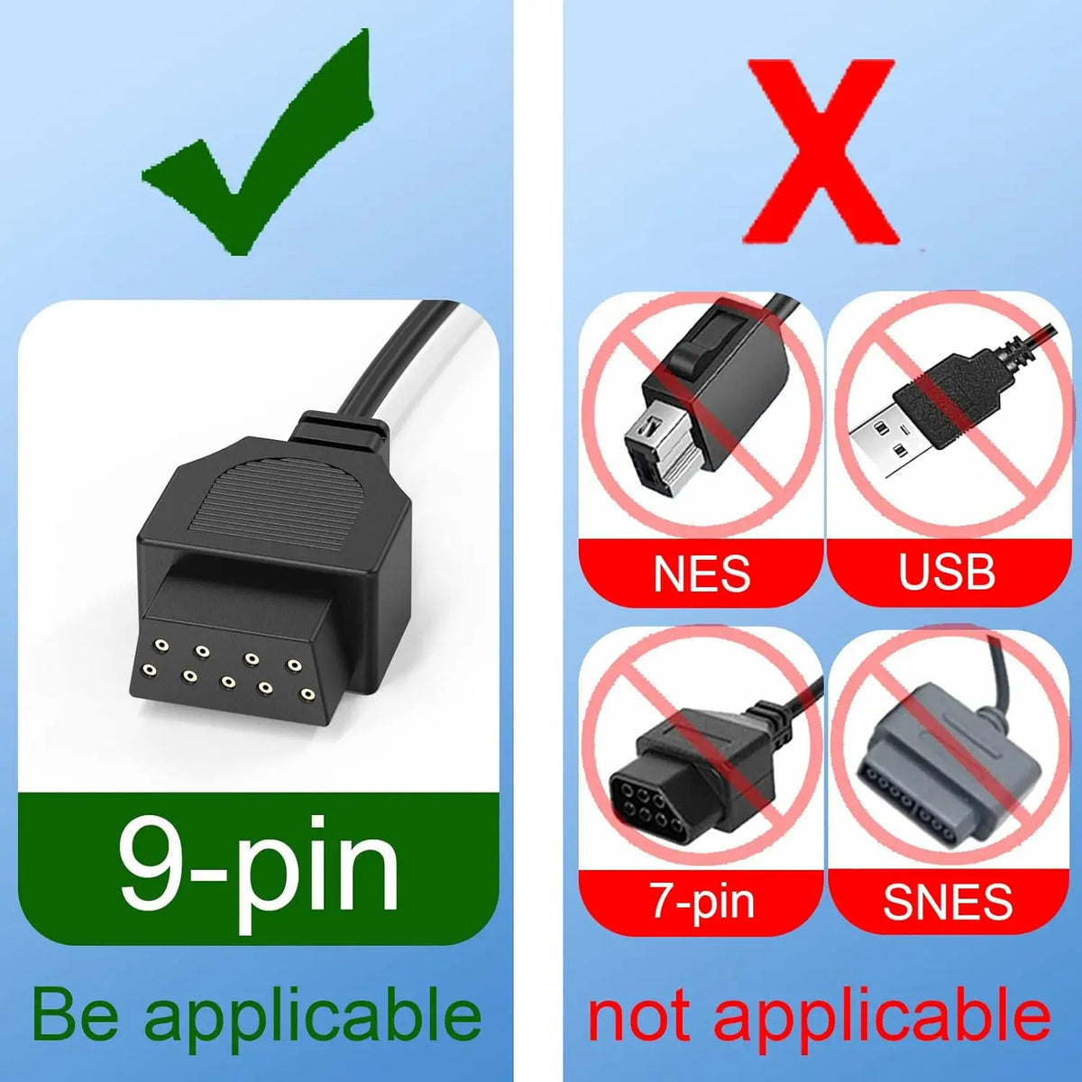 Extension Cord Cable For Sega Genesis 2/3 Controller by Mars Devices Quake