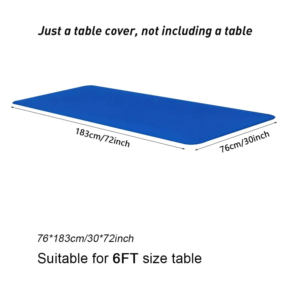 1Pcs Spandex Rectangular Tablecloth Elastic Fitted Stretch Table Cloth Universal 6FT Patio Table Cover Quake blue 6ft