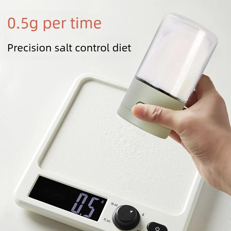 Press Type Quantitative Spice Shaker 0.5g Precise Salt Dispenser Moisture-proof Sealed Glass Seasoning Bottle for Kitchen Quake